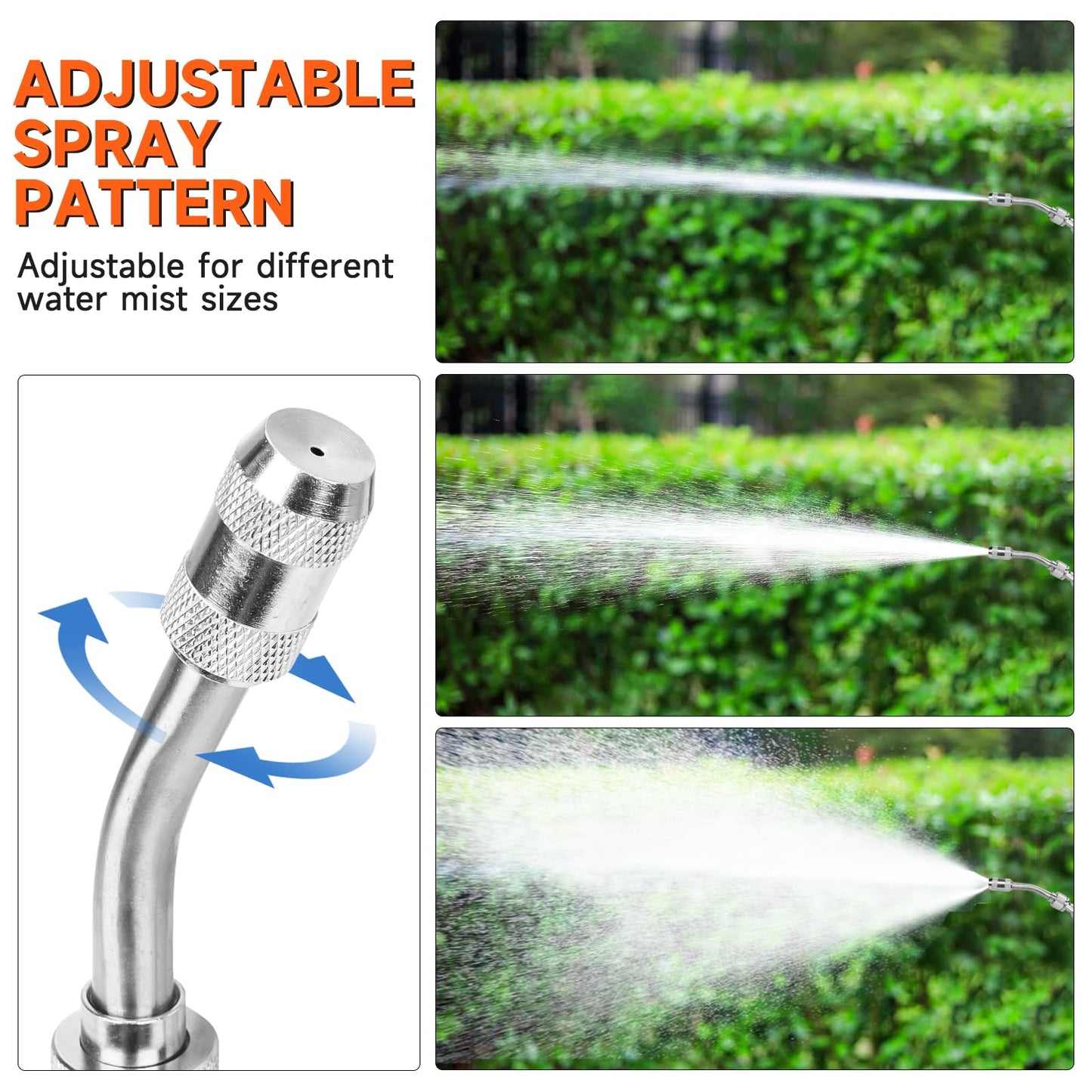 All Metal 44 Inches Replacement Sprayer Wand, 1/4" & 3/8" Brass Barb Sprayer Wand Replacement Built-in Shut Valve Stainless Steel Sprayer Wand. (All Metal Sprayer Wand)