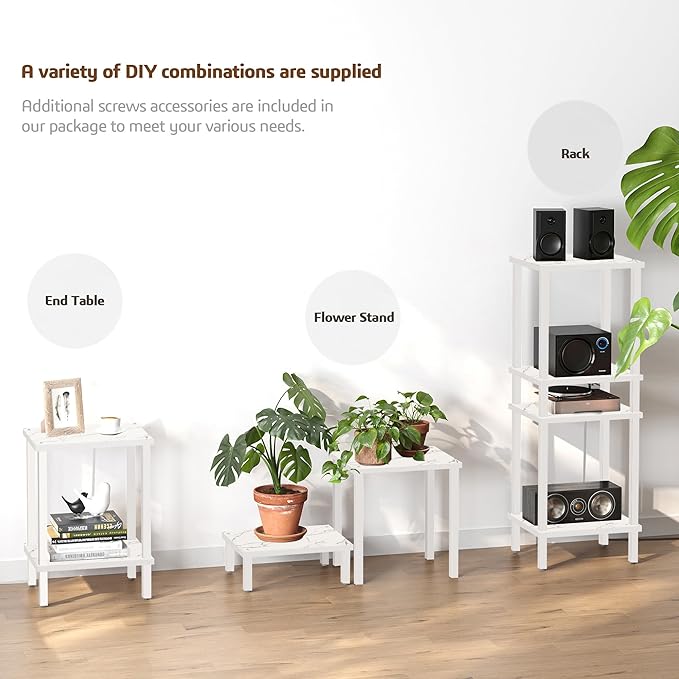 TUTOTAK End Table with Charging Station, Small Side Table, Nightstand Bedside