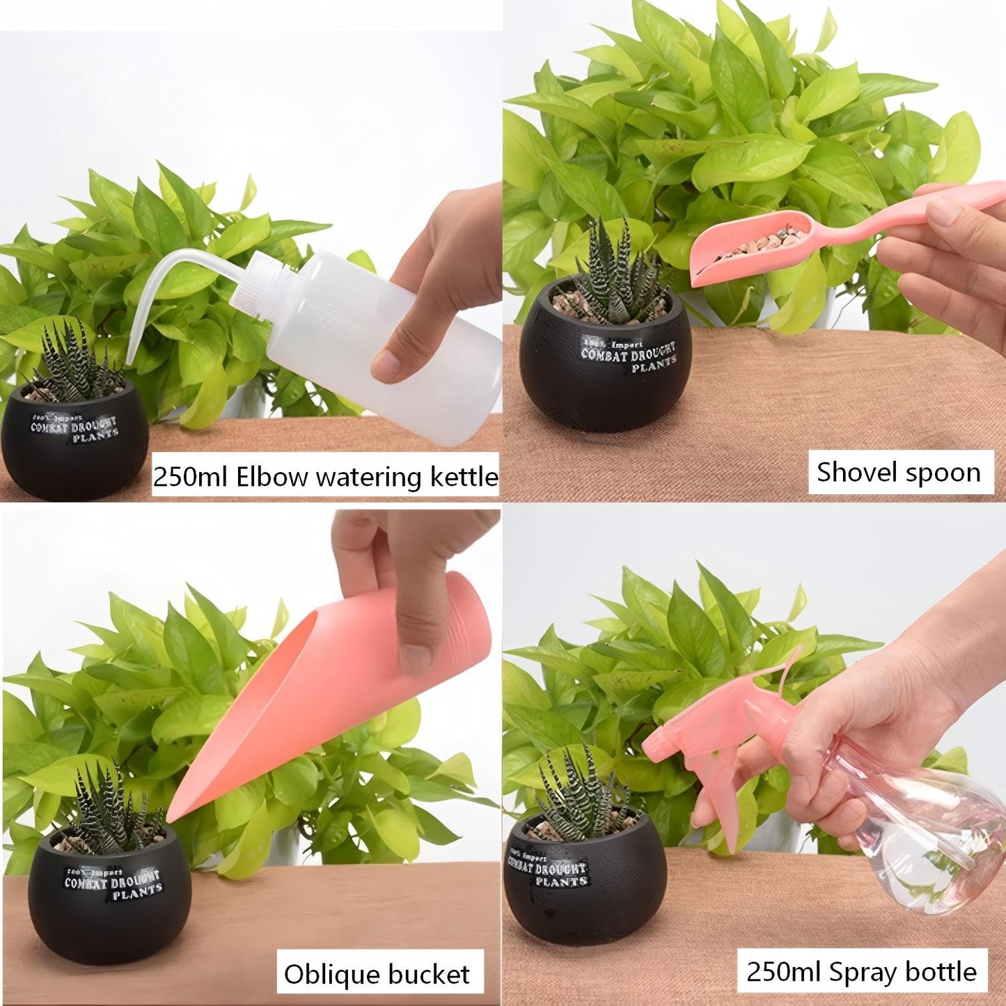 sanbeitang 16 Pcs Mini Garden Hand Transplanting Succulent Tools Set, Miniature Planting Tool Kit, Small Gardening Tool for Indoor Succulent Bonsai, Potting, Cactus