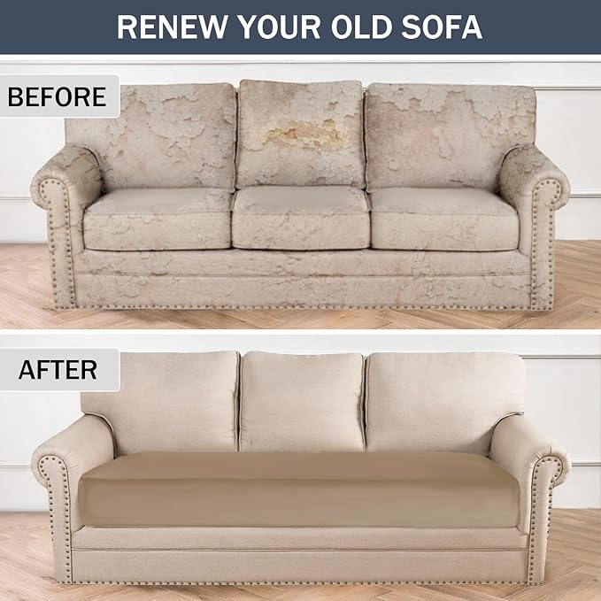 Stretch Cushion Cover, Soft Velvet Plush Cushion Slipcovers Loveseat Sofa