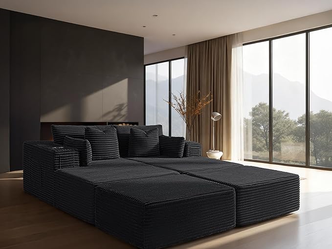 72" Cloud Sectional Couch, Comfort Sleep Sofa