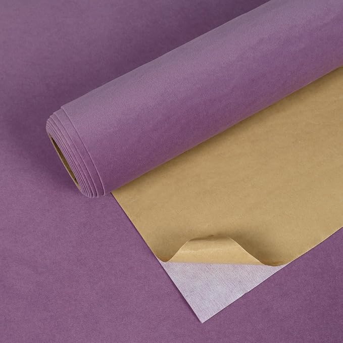 VEELIKE Lavender Purple Velvet Drawer Liner Self Adhesive Velvet Contact Paper