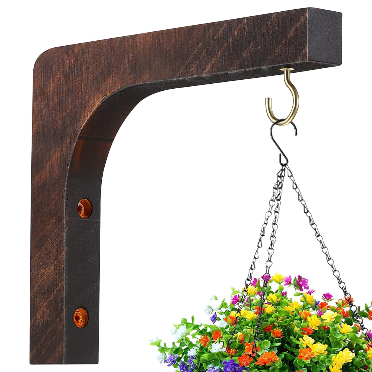 Abaodam Wooden Wall Mounted Hanging Plant Hanger Wall Hooks for Flower Bracket Planter Wind Chimes Patio Decor