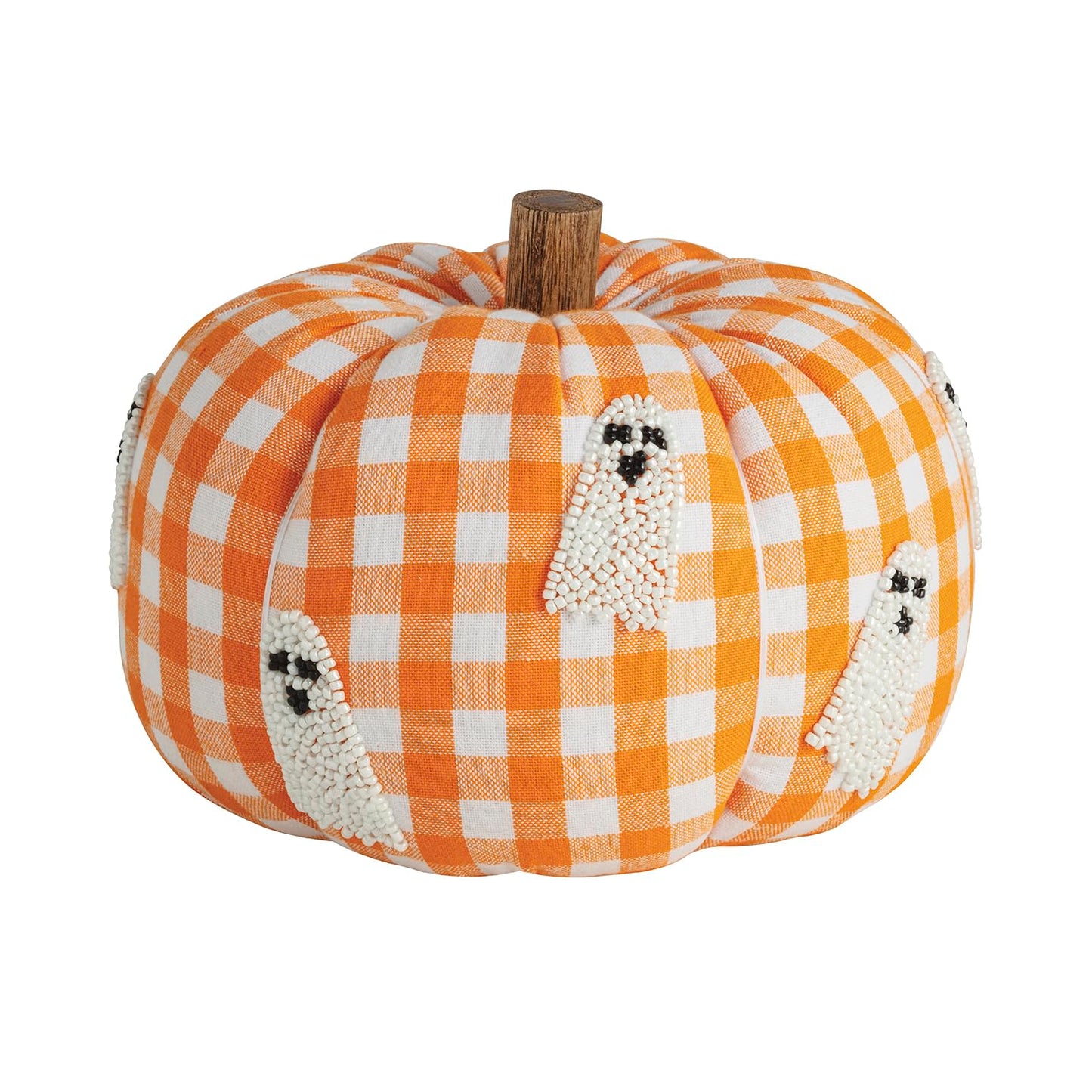 Mud Pie Halloween Beaded Ghost Icon Pumpkin Sitter