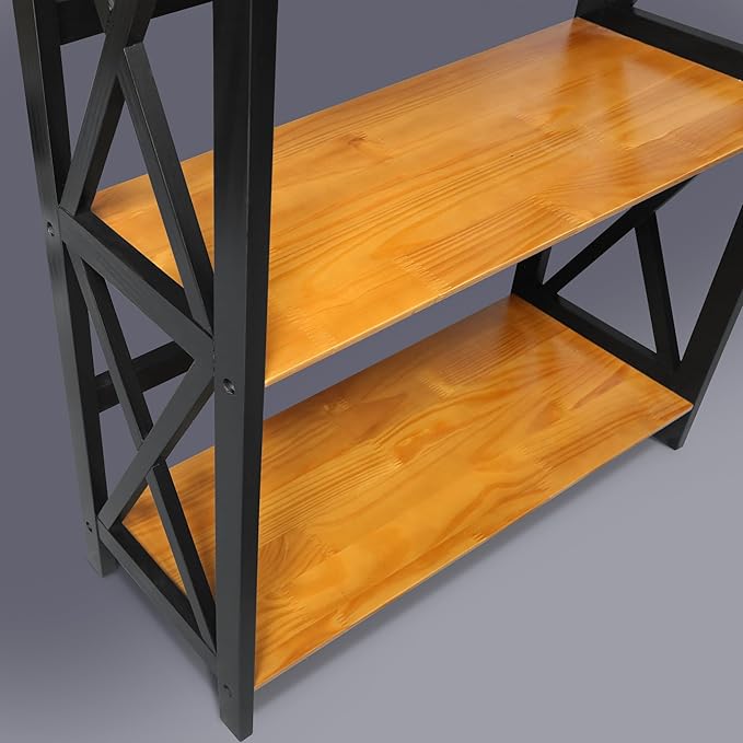Casual Home Shelf Bookcase Antique Walnut/Black