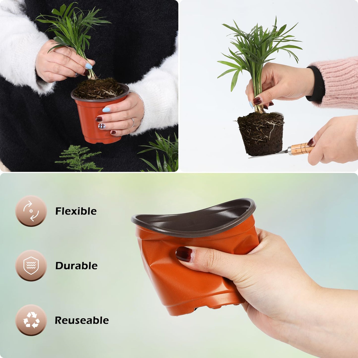 Hemikaki 300 Pack 4 Inch Plastic Nursery Pots for Plants, Small Seedling Pots Succulent Pots Flower Pots with Drainage Holes, Come with 300pcs Plant Labels