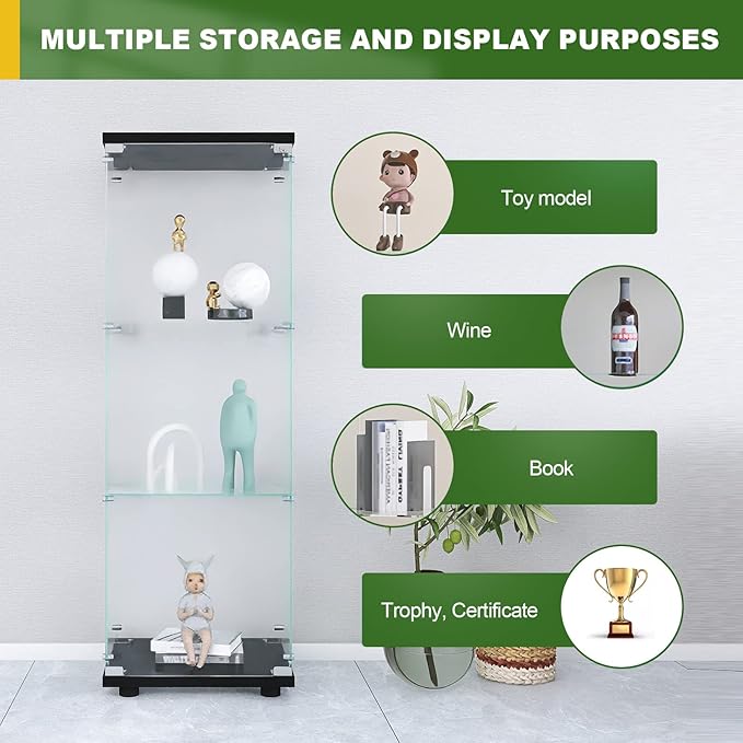 LFT HUIMEI2Y Glass Display Cabinet 3-Shelf