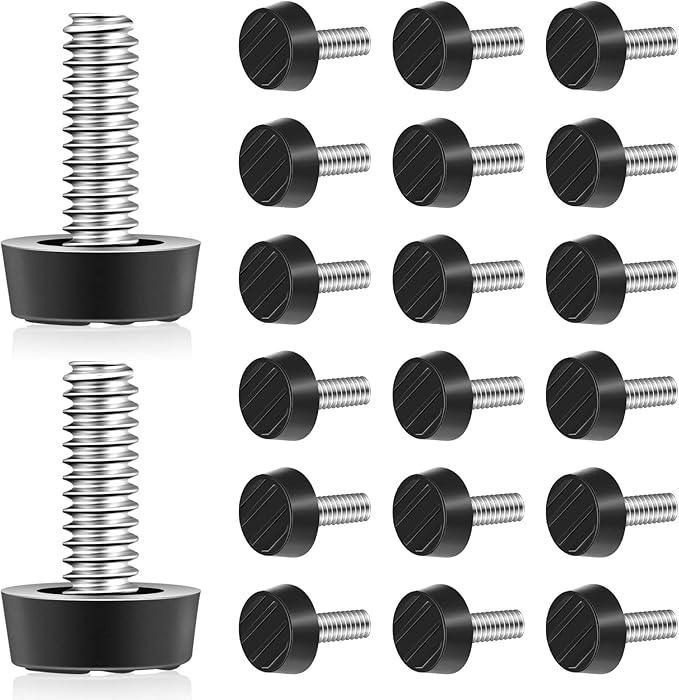 Hotop 1/4-20 UNC Thread Adjustable Furniture Levelers Screw in Galvanized Steel