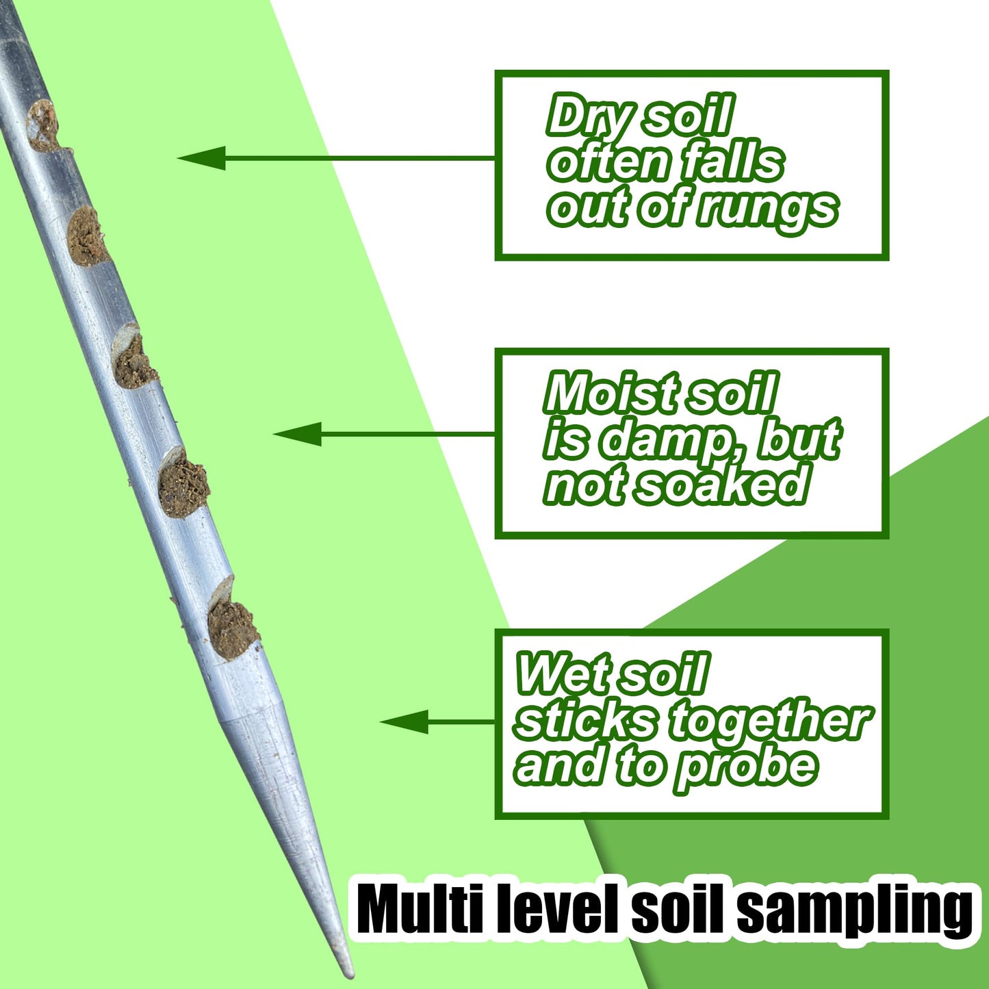 10" Soil Probe for House Plants Stainless Steel Garden Soil Sample Probe No Batteries Required Moisture Meter Soil Probe Rod for Plant Garden Farm Soil Sampling