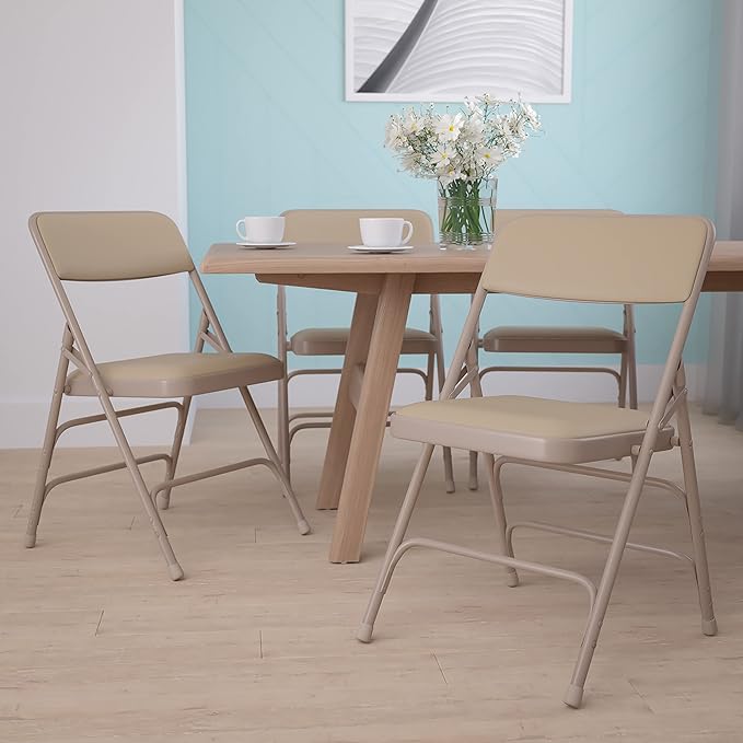 Flash Furniture 4 Pack HERCULES Series Curved Triple Braced & Double Hinged