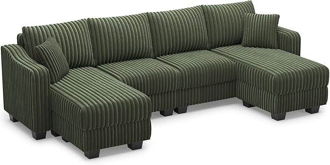 Belffin U Shaped Couch with Reversible Chaises Sectional Couches