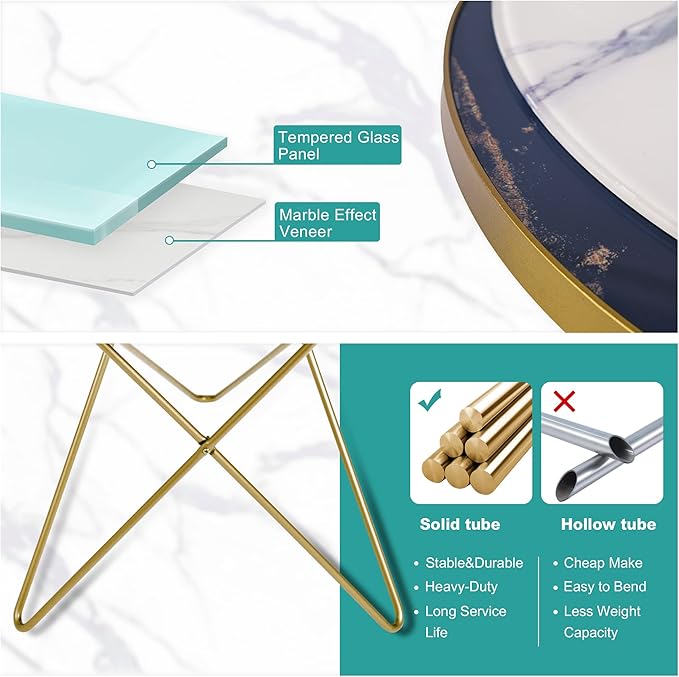 HLR Modern Round Side Table, End Table