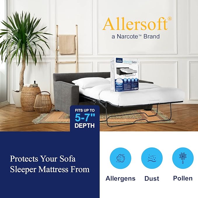 Allersoft| Queen Sleeper Sofa Mattress Cover