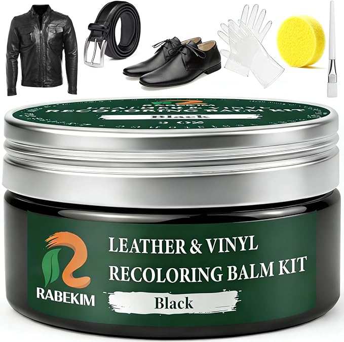 Black Leather Repair Kit, Leather Recoloring Balm – Restore & Repair Faded