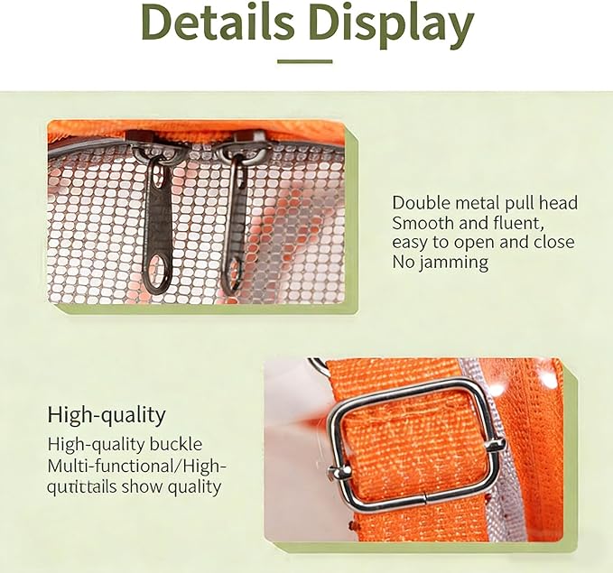 Portable Bird Travel Carrier Breathable Mesh Backpack with Perch Tray Clear View Lightweight Foldable Carrier for Small Parrots Parakeets Lovebirds (Blue)