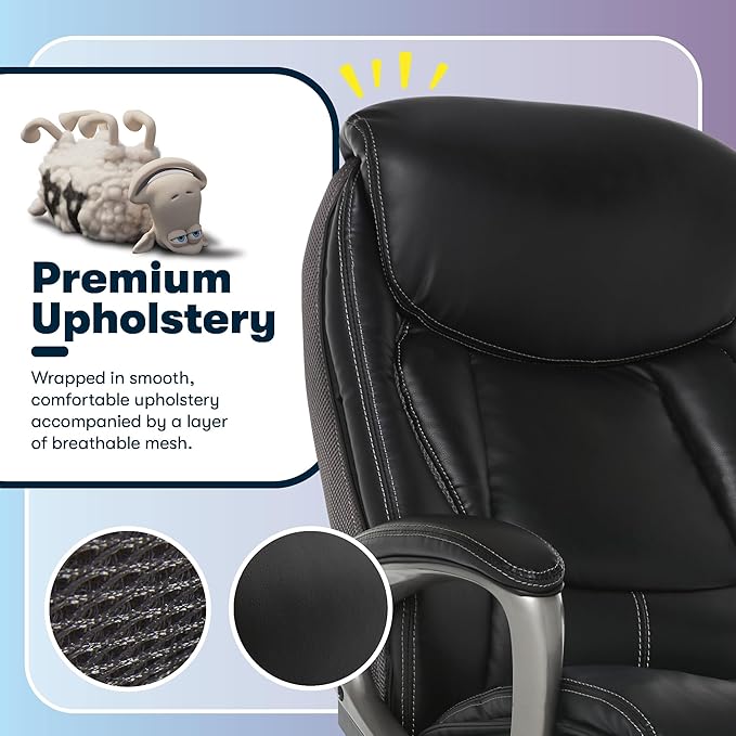 Serta Lautner Executive Home Office Desk Chair, Ergonomic High-Back