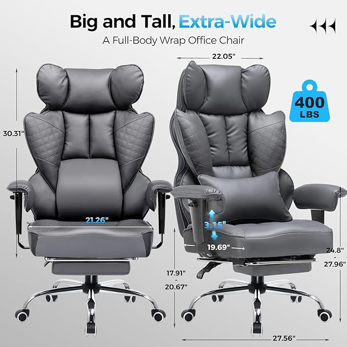 COMHOMA Big and Tall Office Chair Heavy Duty Wide Ergonomic Gaming Chair