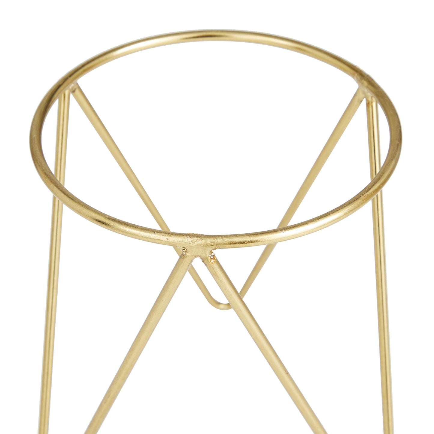 CosmoLiving by Cosmopolitan Metal Indoor Outdoor Planter Small Planter Pot with Removable Stand, Set of 2 Planters 7", 7"W, Gold