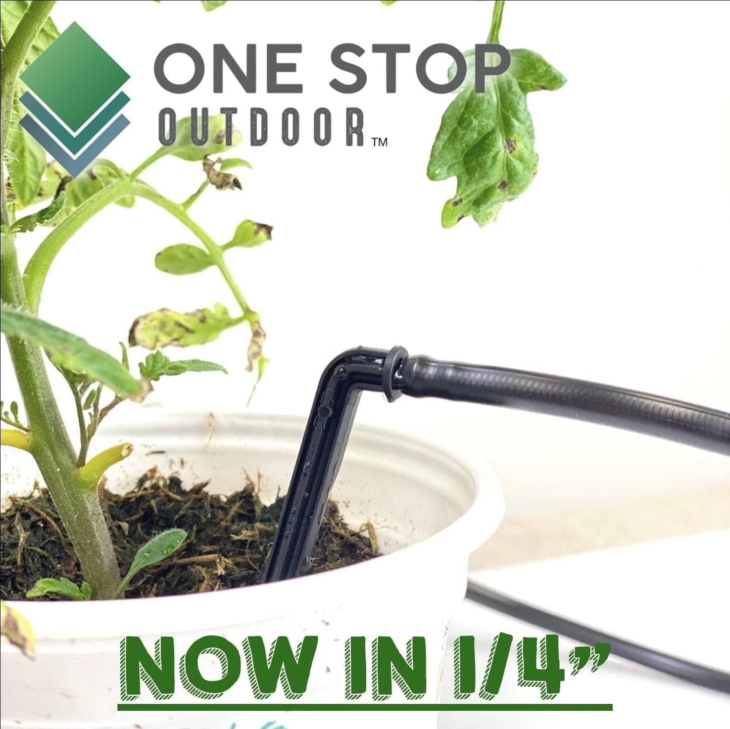 250pk 6" Angled Drip Emitter Stake, Fits 1/4" & 1/8" Tubing for Precise Watering & Irrigation, Greenhouse, Container Gardening, Home Garden, and Hydroponics Growing (250, 6" Inch Long)