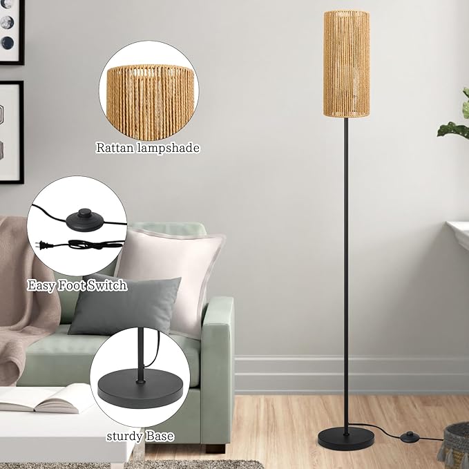 Ruiever Floor Lamp for Living Room, Farmhouse Floor lamp, Modern Standing lamp