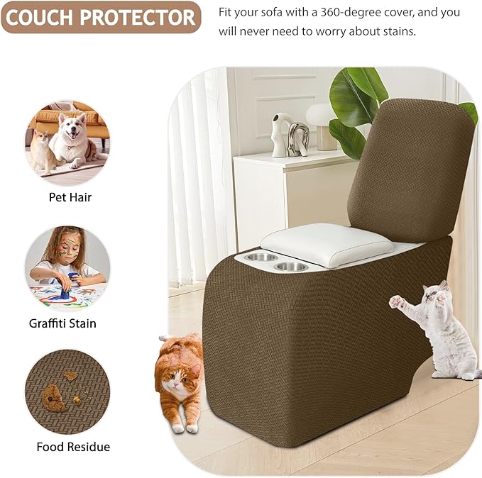 ALIECOM Recliner Sectional Couch Covers L Shape Stretch Corner Reclining
