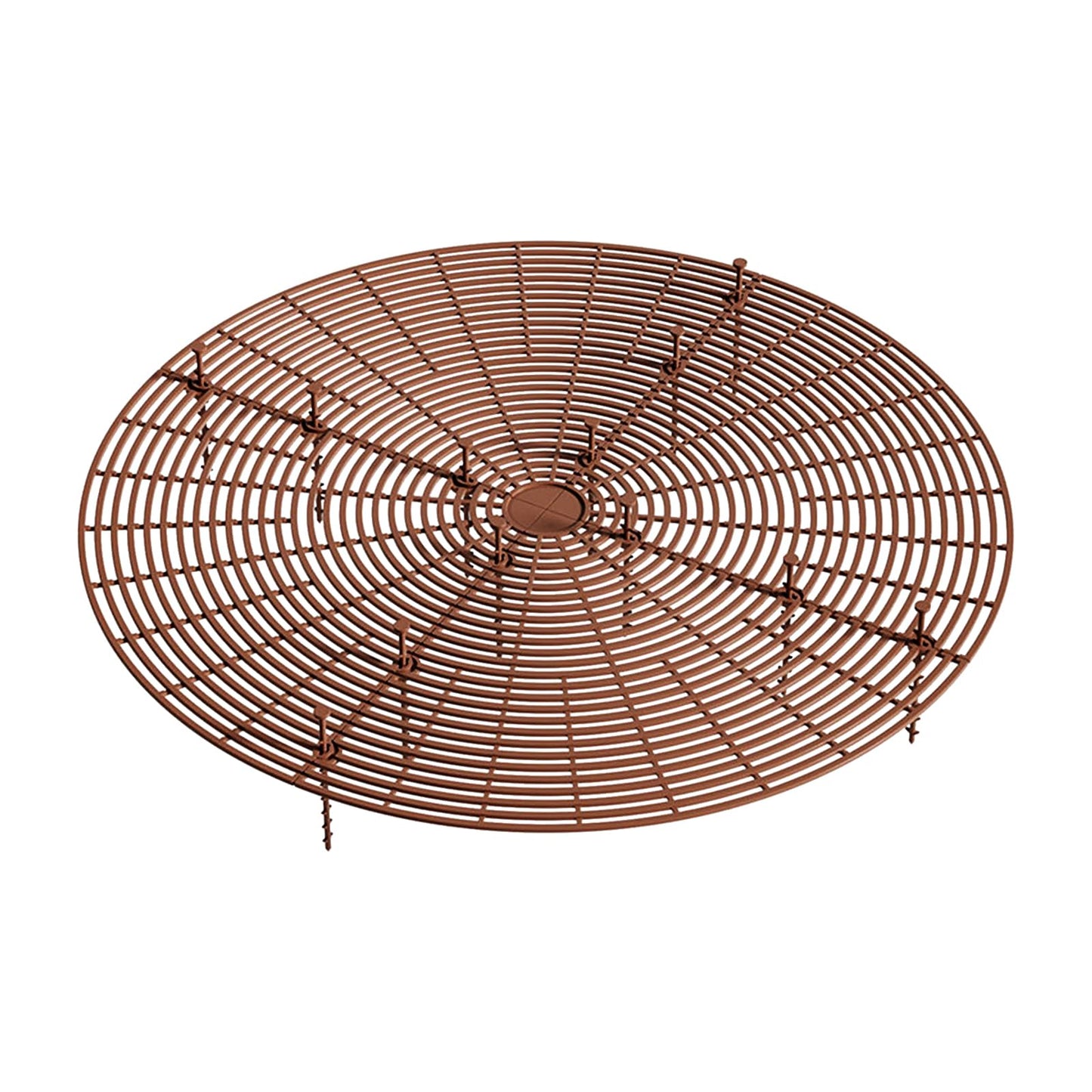 Fkereg 20.5 Inch Large Round Plant Pot Grid Cover, Cuttable Flower Pot Soil Covers Protectors from Animals, Dog Cat Digging Stopper with Deep Stakes for Indoor Outdoor Gardening (Coffee)