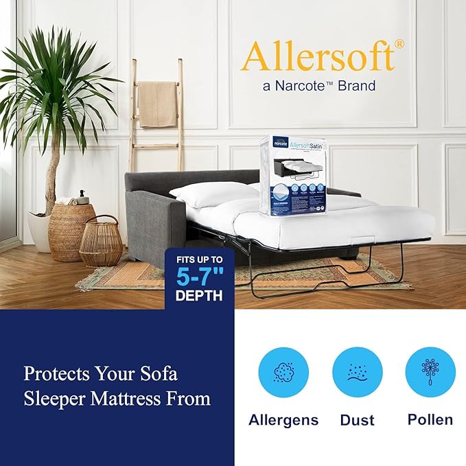 Allersoft| Queen Sleeper Sofa Mattress Cover