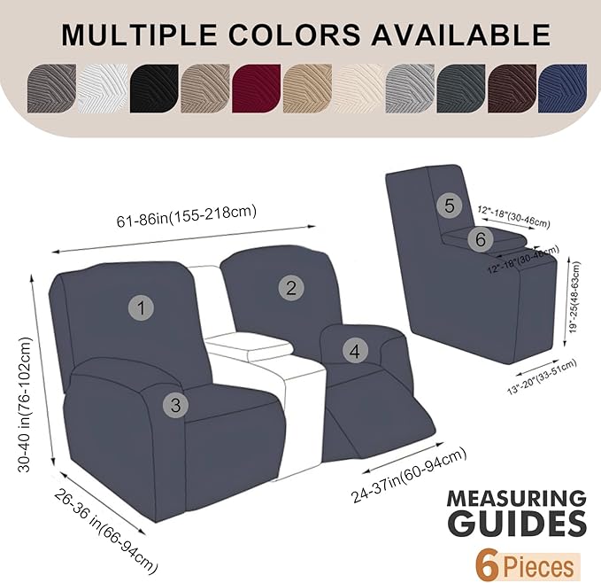 6-Piece Recliner Loveseat Covers