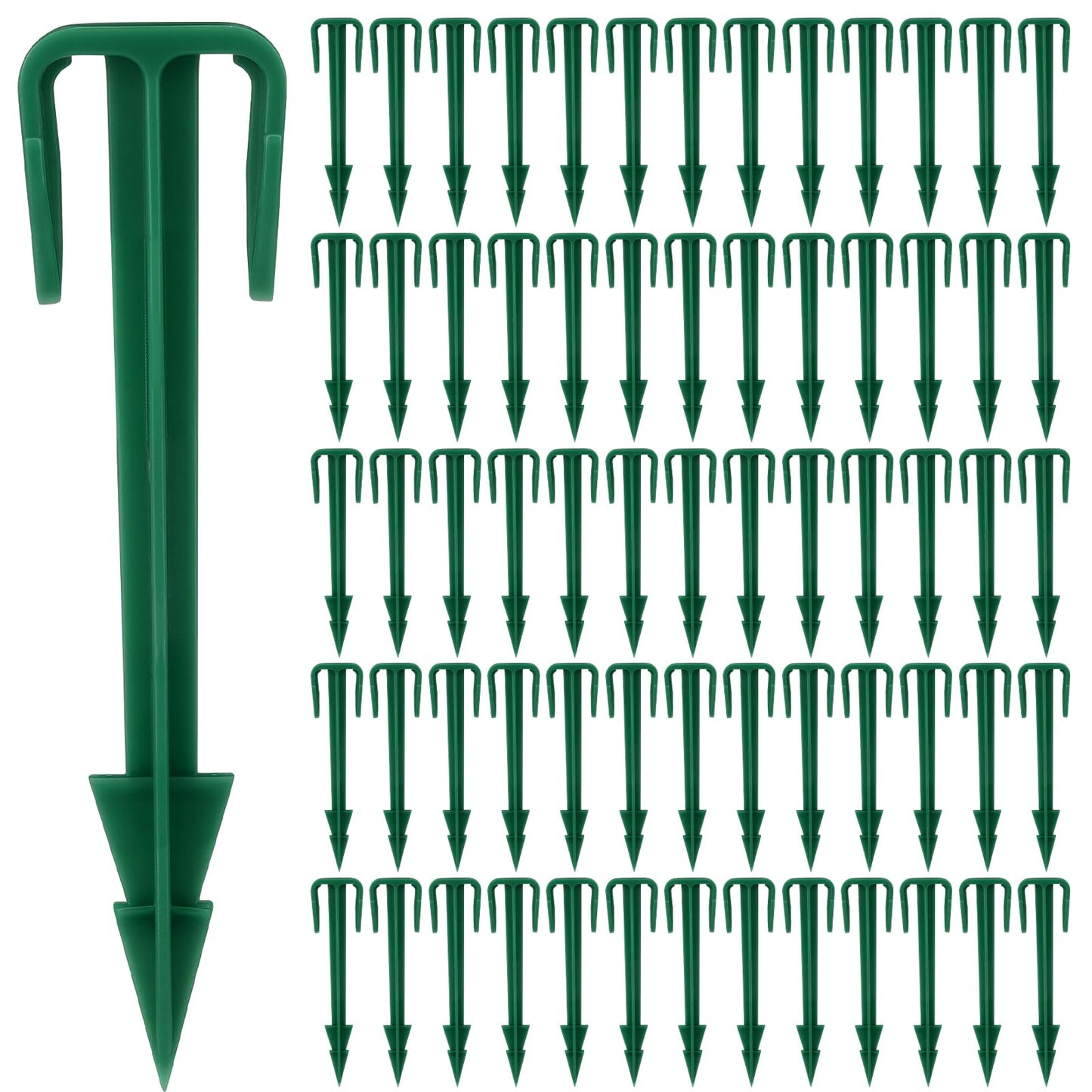 Nuanchu 100 Pcs 4 Inch Stakes Sod Garden Stakes Bulk, Landscape Garden Stake for Membrane, Sod Staples Tent Stake, Netting, Turf, Landscaping and Gardening