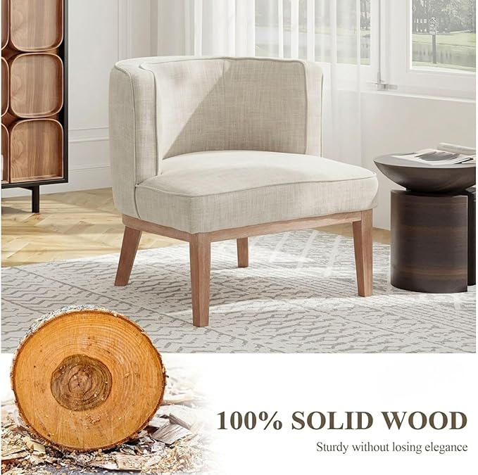 Beige Barrel Chairs Set of 2