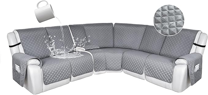 HDCAXKJ 100% Waterproof Reclining Sectional Couch Covers L Shape Recliner Sofa