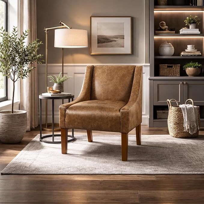 HomePop Modern Swoop Arm Accent Chair