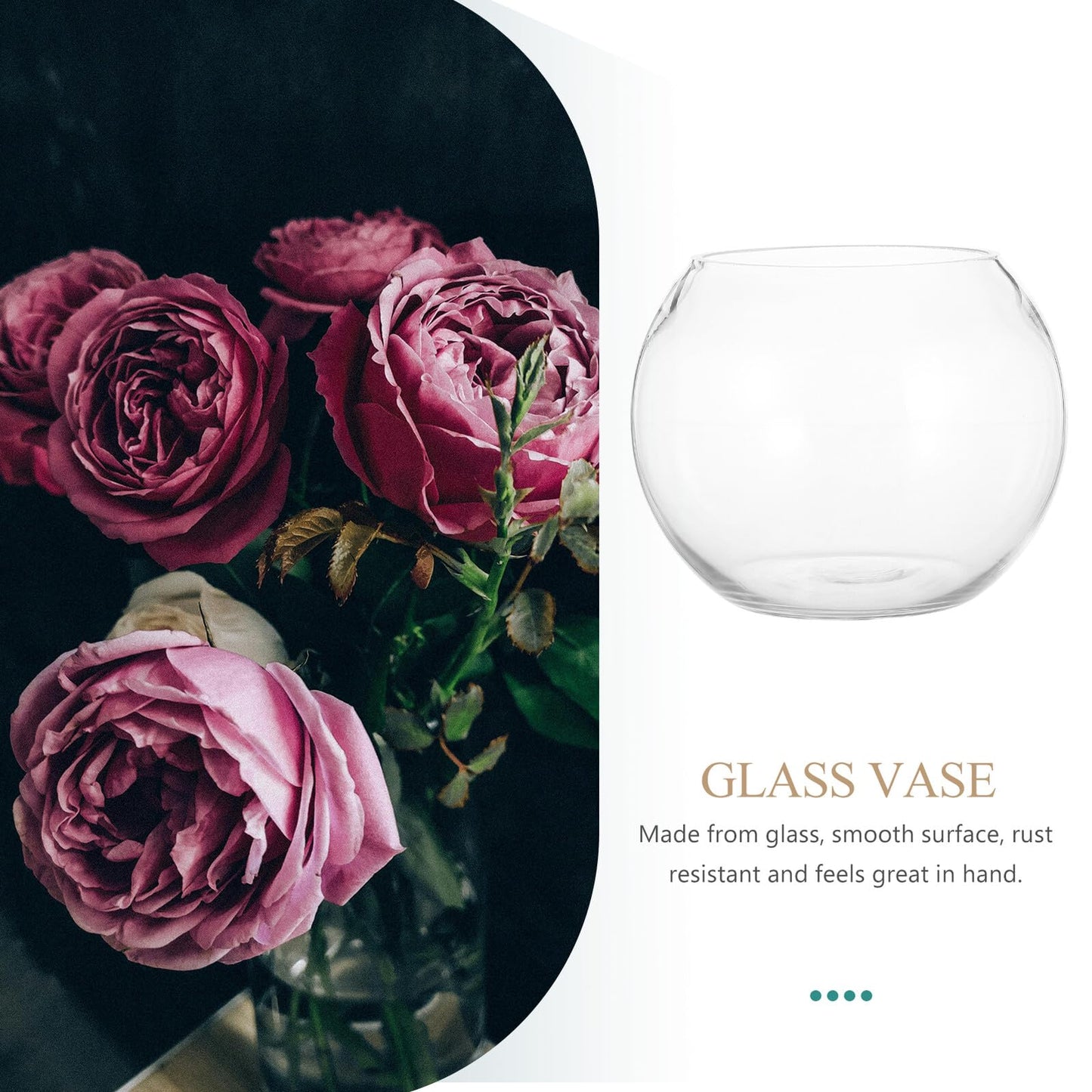 BETOOKY 15cm Glass Bubble Bowl Vase Hydroponic Plant Pot Round Glass Fishbowl Terrarium Container for Home Decoration and Wedding Centerpiece
