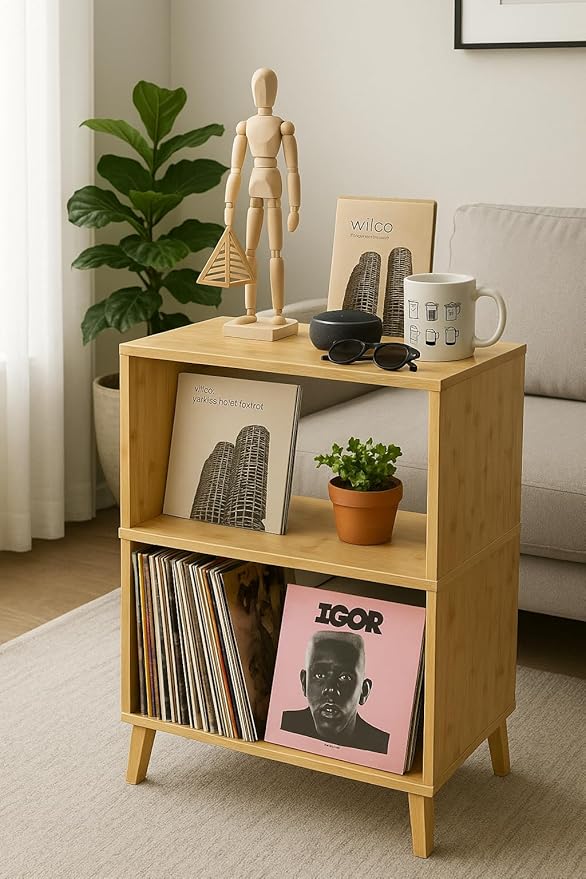 Bamboo Coffee Table Set of 2 – Modern End Tables