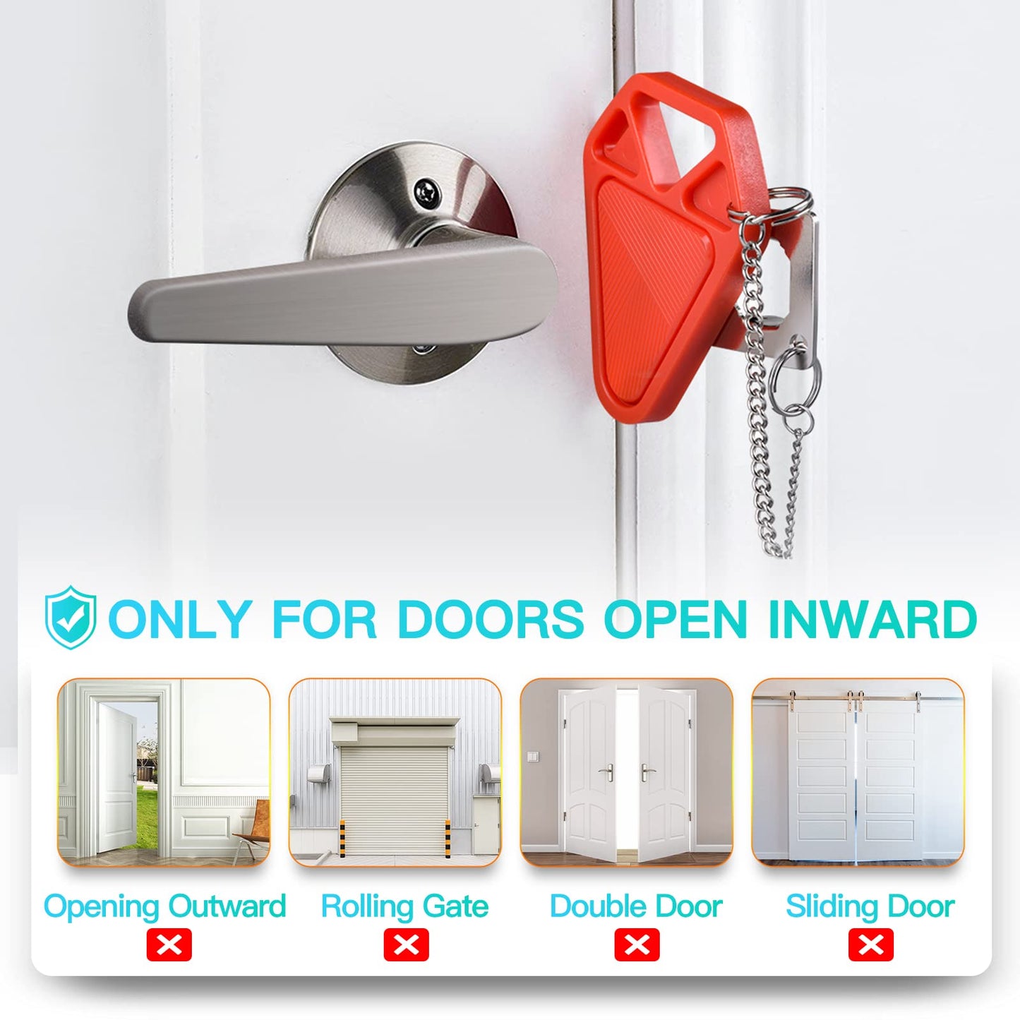 Portable Door Lock for Travel Essential: 2Pack Upgraded Hotel Home Security Safety Locks from Inside Apartment Traveling Front Door Room Security Devices Travel Gifts for Travelers Women
