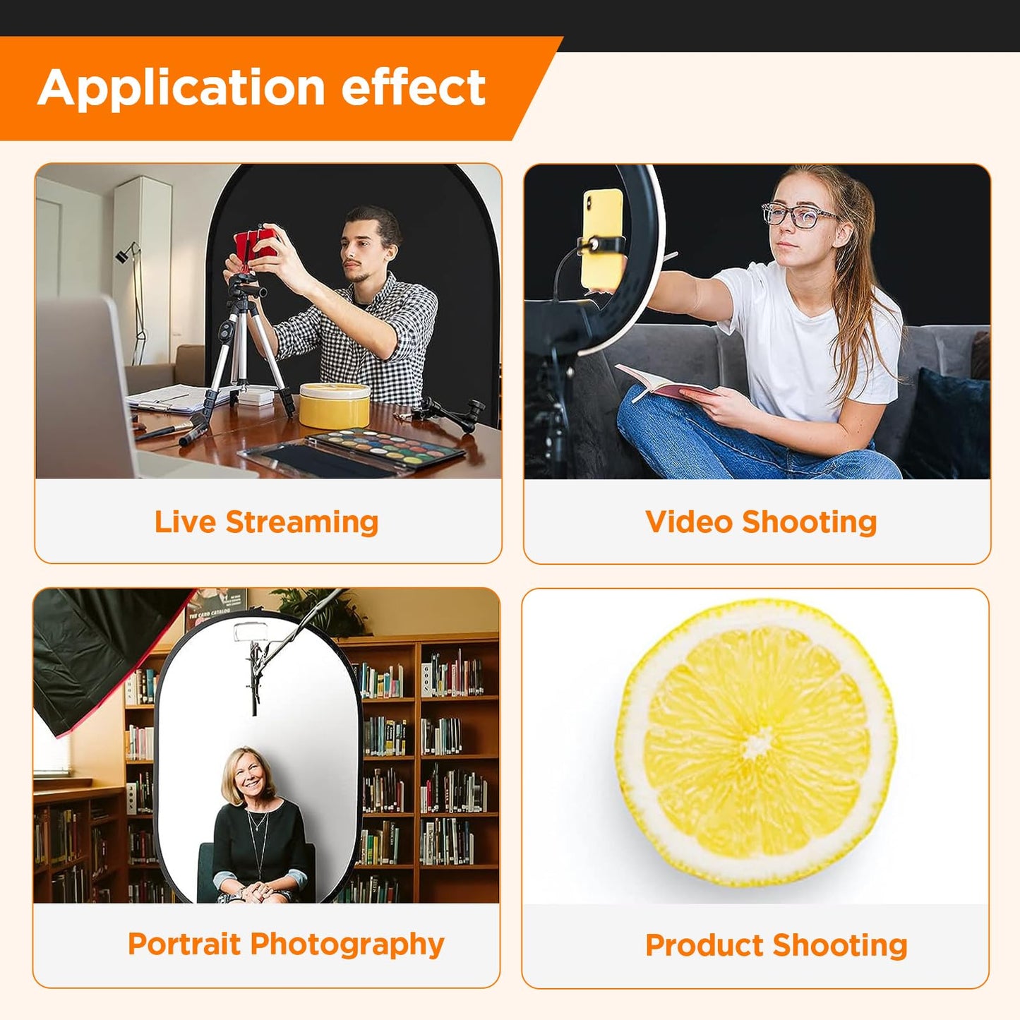 Portable Chromakey Black/White Backdrop with Stand,59 * 39 inch Pop Up Collapsible Backdrop,Foldable Black&White Screen 2 in 1 Backscreen for Photo and Video Shooting,Gaming (Black & White)