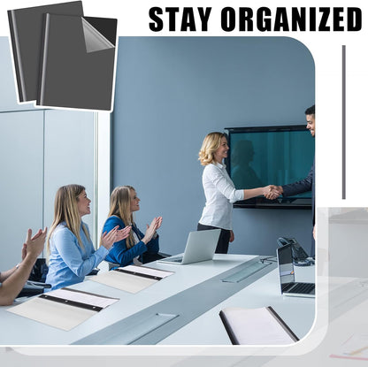 Teling 24 Pcs Clear Front Report Covers with 3 Prongs Presentation Folders Plastic Resume Portfolio Report Letter Size Presentation Binder for Paper Document School Office(Black)