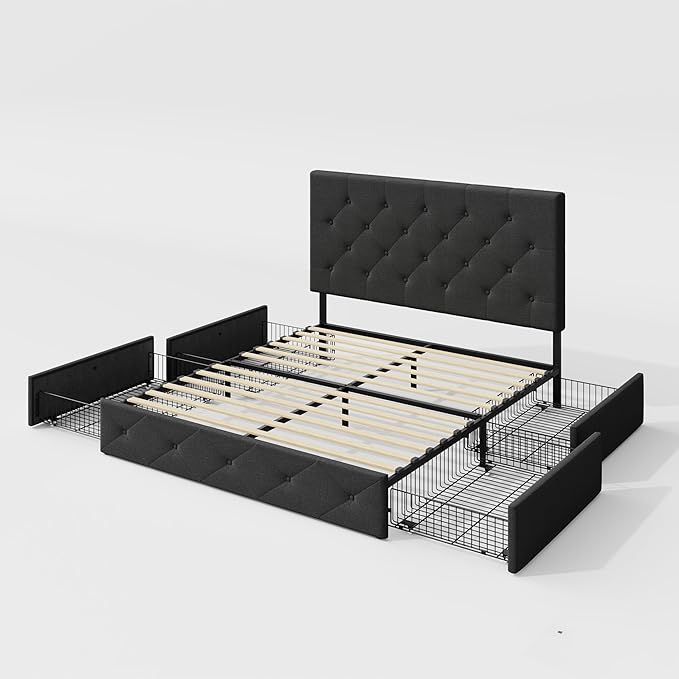 Allewie Upholstered Full Size Platform Bed Frame
