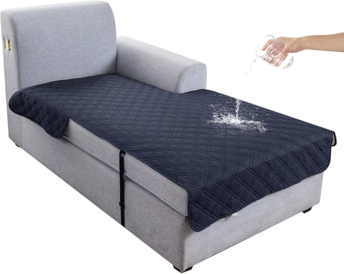 Genina L Shape Couch Cover, Sectional Couch Chaise Covers, Waterproof Washable