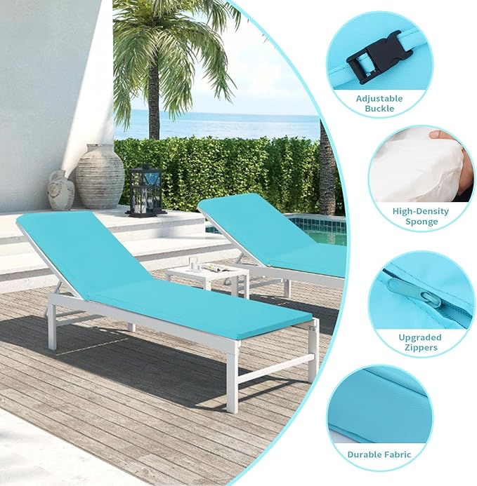 Outdoor Chaise Lounge Cushions for Patio, Lounge Chair Cushions, Waterproof
