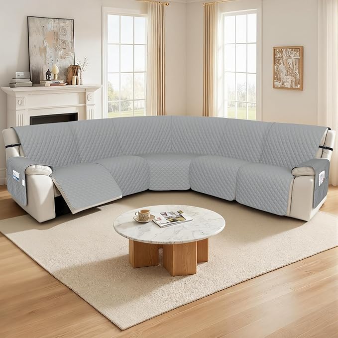 Arfntevss Recliner Sectional Couch Covers 1OO% Waterproof L Shape Sofa Cover