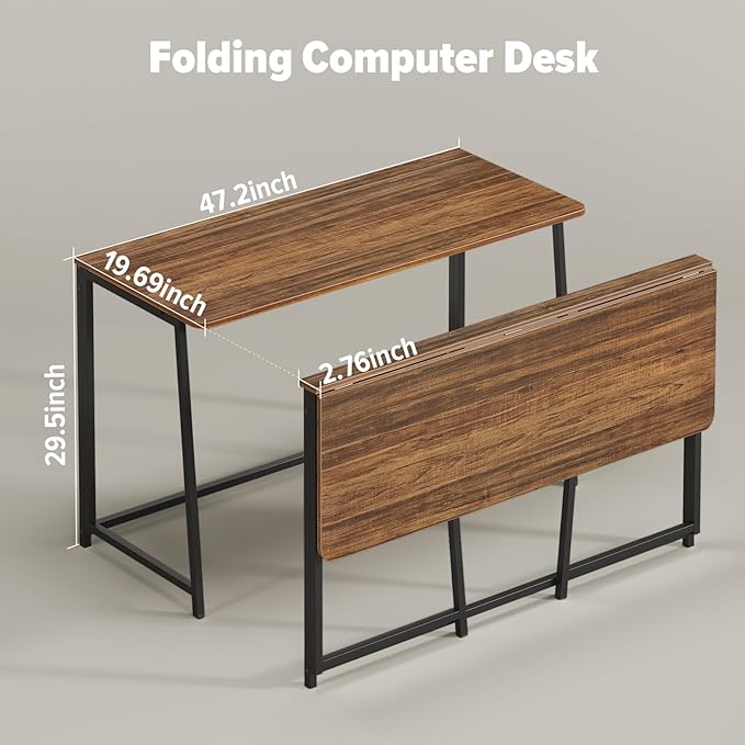 WOHOMO Folding Desk, 47.2" Foldable Computer Desk