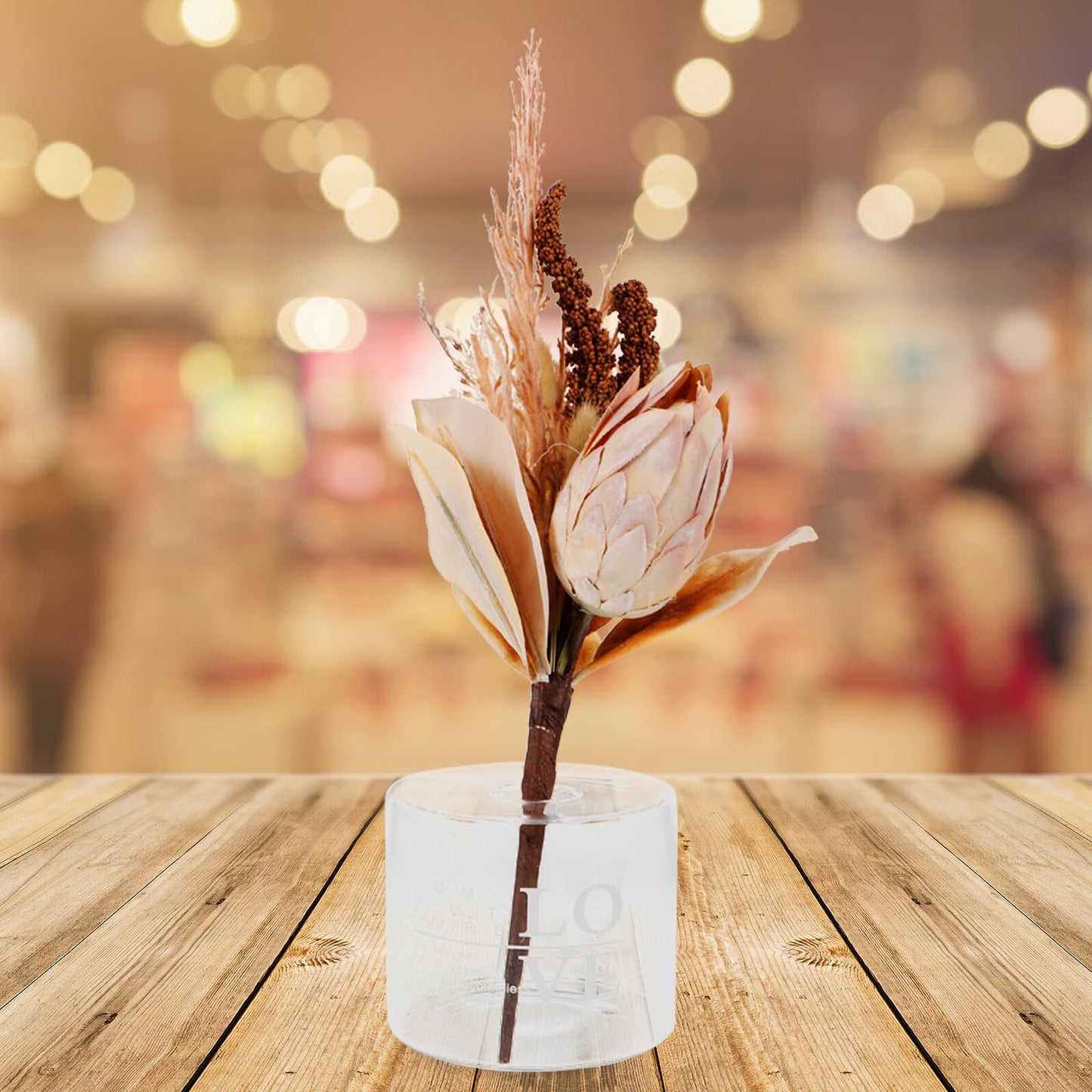 OSALADI Glass Hydroponic Vase Desktop Flower Holder Small Letter Vase for Home Décor, European Style Love Glass Planter for Fresh Flowers and Terrarium Plants