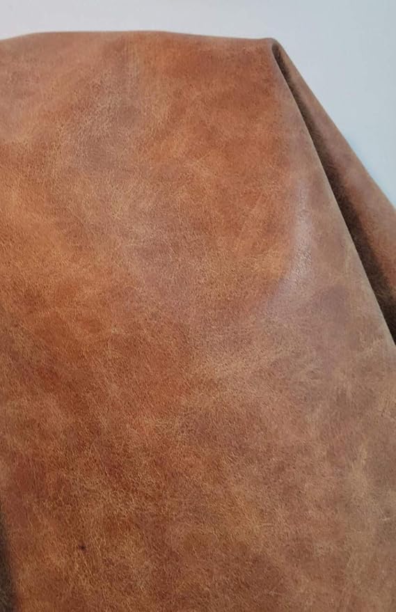 NAT Leathers | Blonde Light Tan Distressed Faux Leather material PU Sheet
