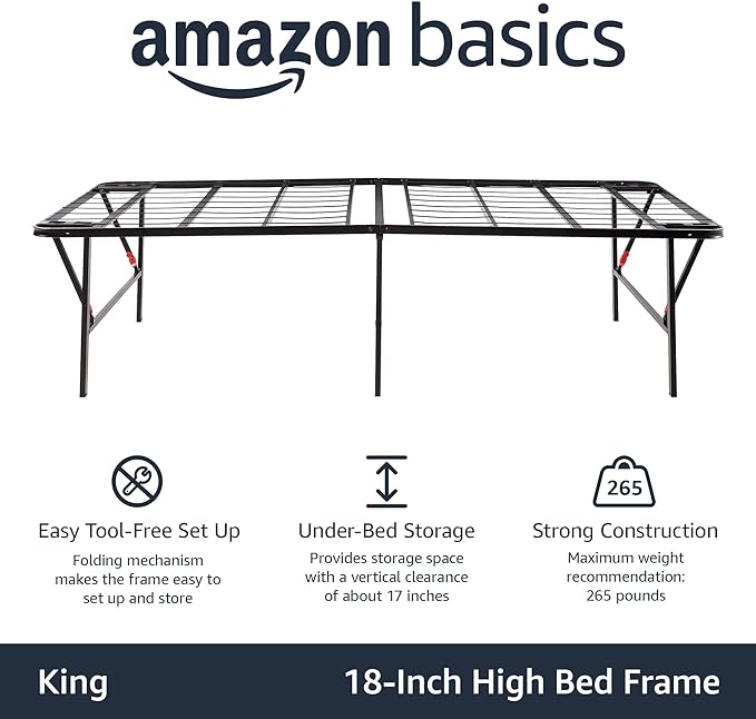 Amazon Basics Foldable Metal Platform Bed Frame