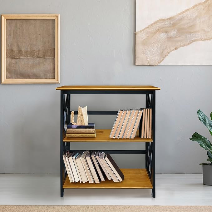 Casual Home Shelf Bookcase Antique Walnut/Black