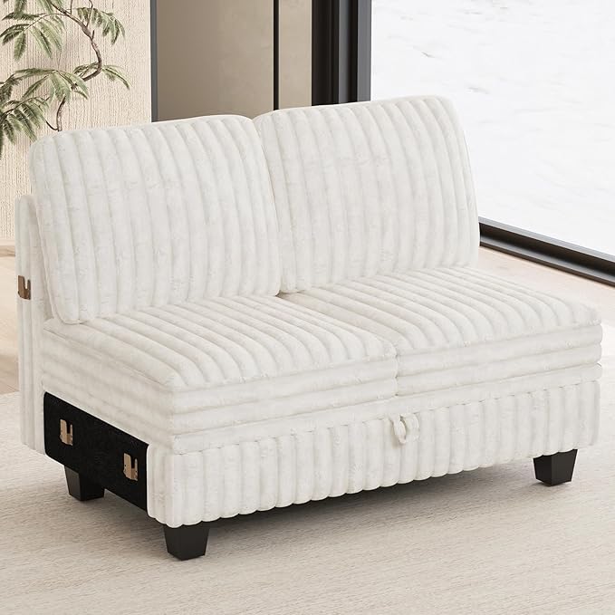 Belffin Corduroy Fabric Loveseat Module