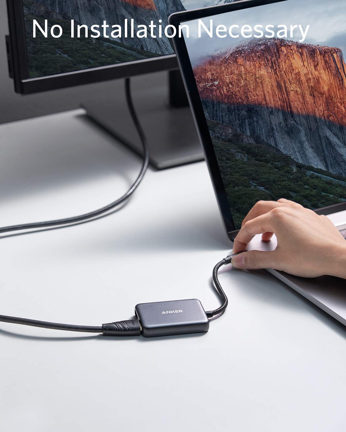Anker USB C to Dual HDMI Adapter, Compact and Portable USB C Adapter, Supports 4K@60Hz and Dual 4K@30Hz, for MacBook/LenovoYoga/Thinkpad, XPS,[macOS only Support SST Mode]
