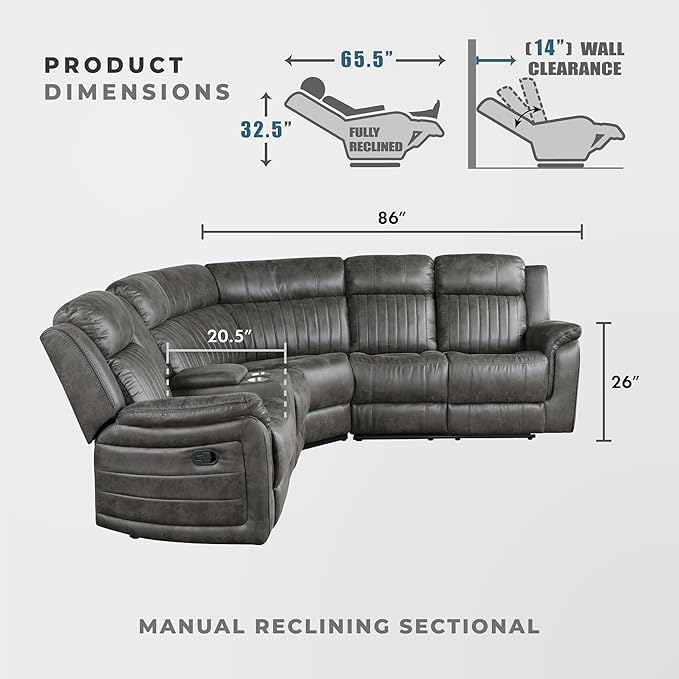 Lexicon Reclining Sectional Couches