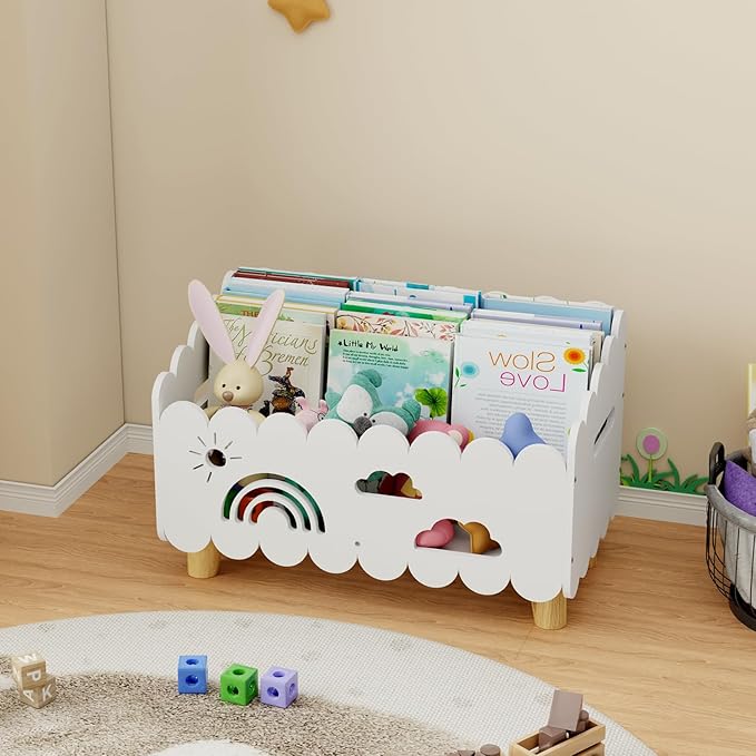Wood Kids Bookshelf, Montessori Bookshelf,